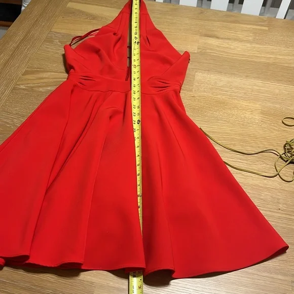 Milly Minis Red Halter Fit and Flare Girls Dress